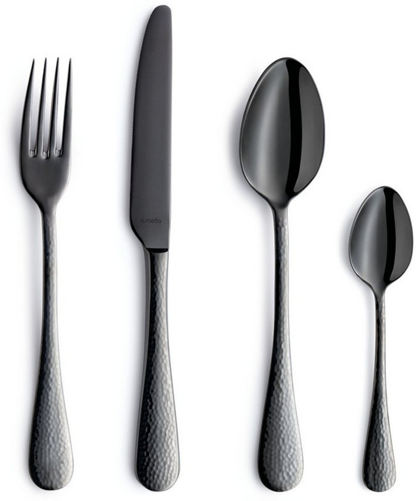 Amefa SIERRA Besteckset 24-teilig PVD schwarz gehämmert Bild 1