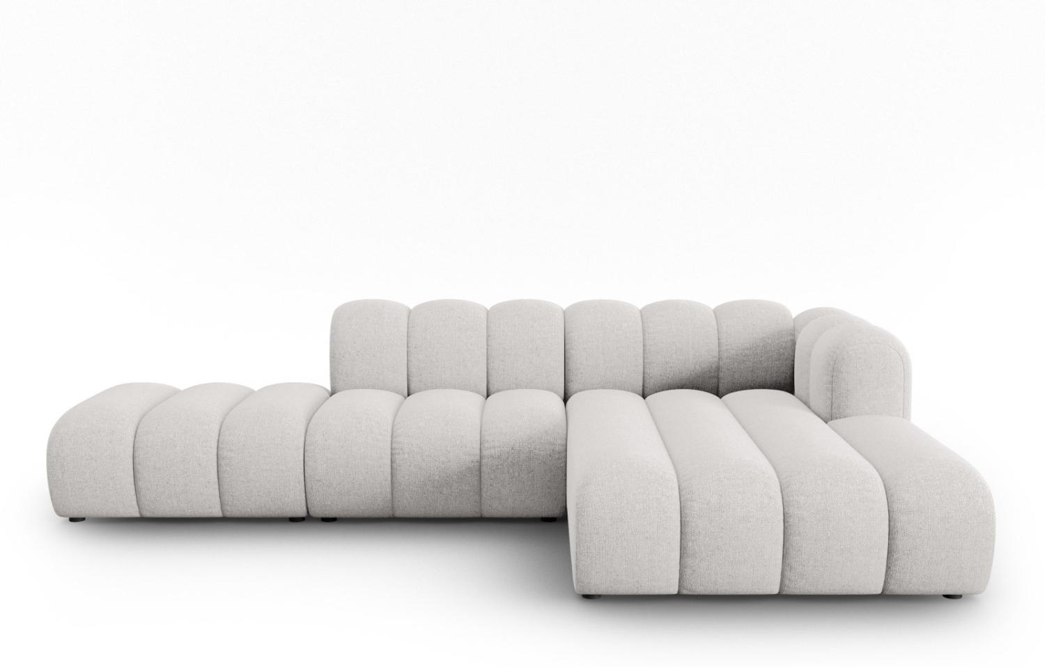 Micadoni Modulares Ecksofa offen Lupine 5-Sitzer Rechts Chenille Hellgrau Bild 1