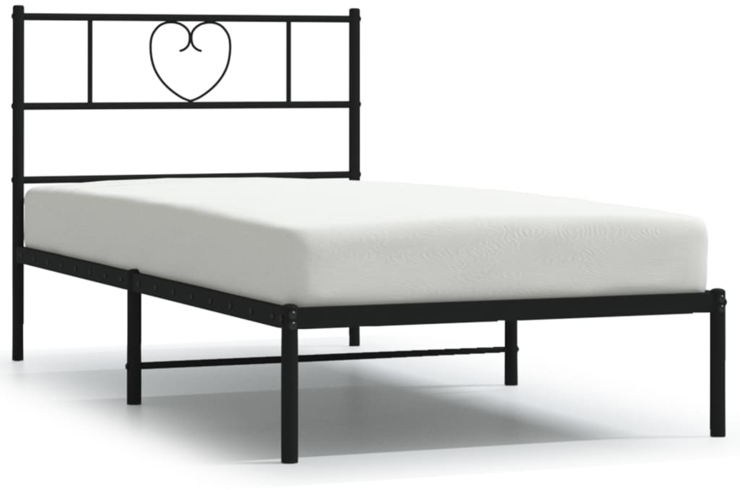 vidaXL Bettgestell mit Kopfteil Metall Schwarz 100x190 cm 355457 Bild 1