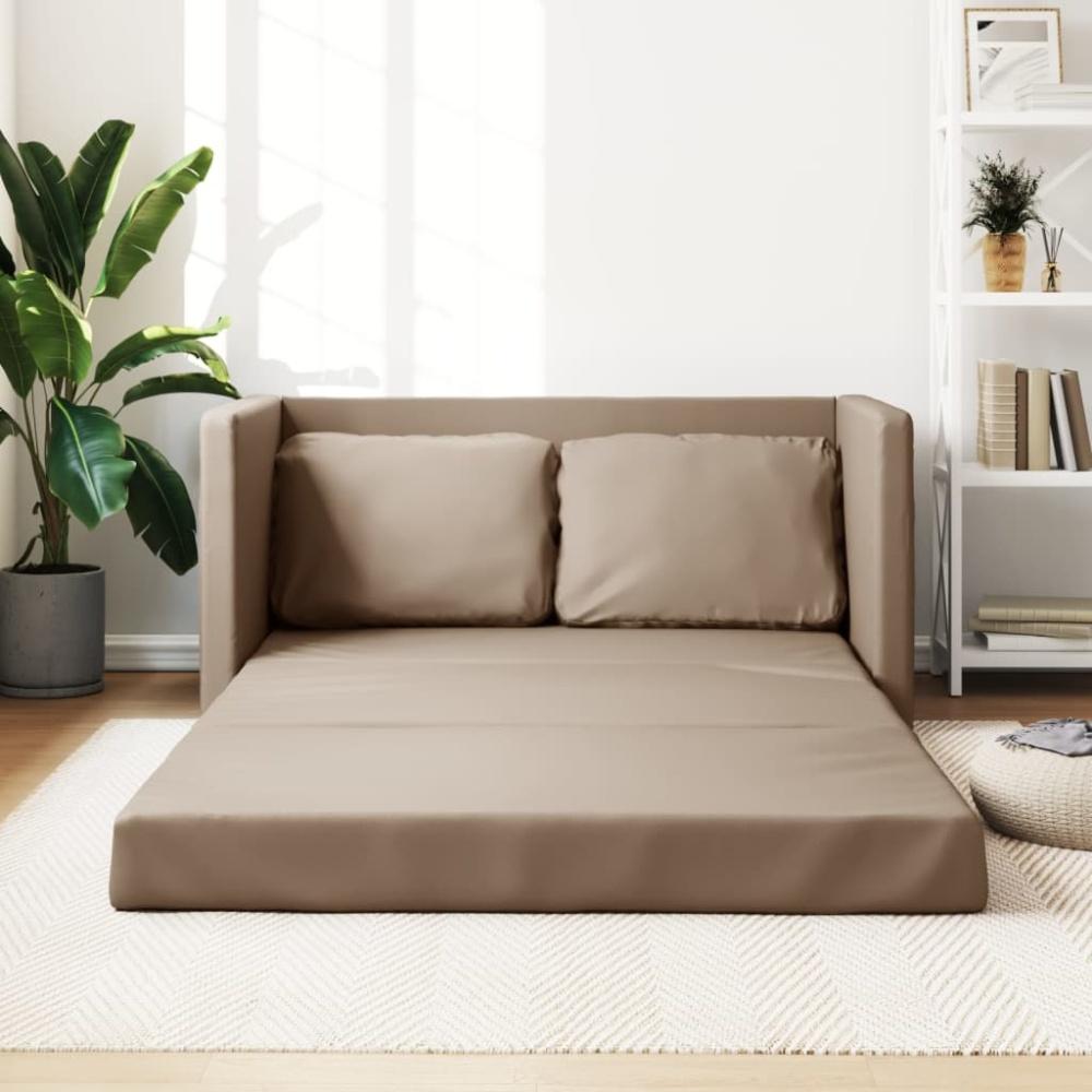 vidaXL Bodensofa mit Schlaffunktion Cappuccino-Braun Kunstleder 353976 Bild 1