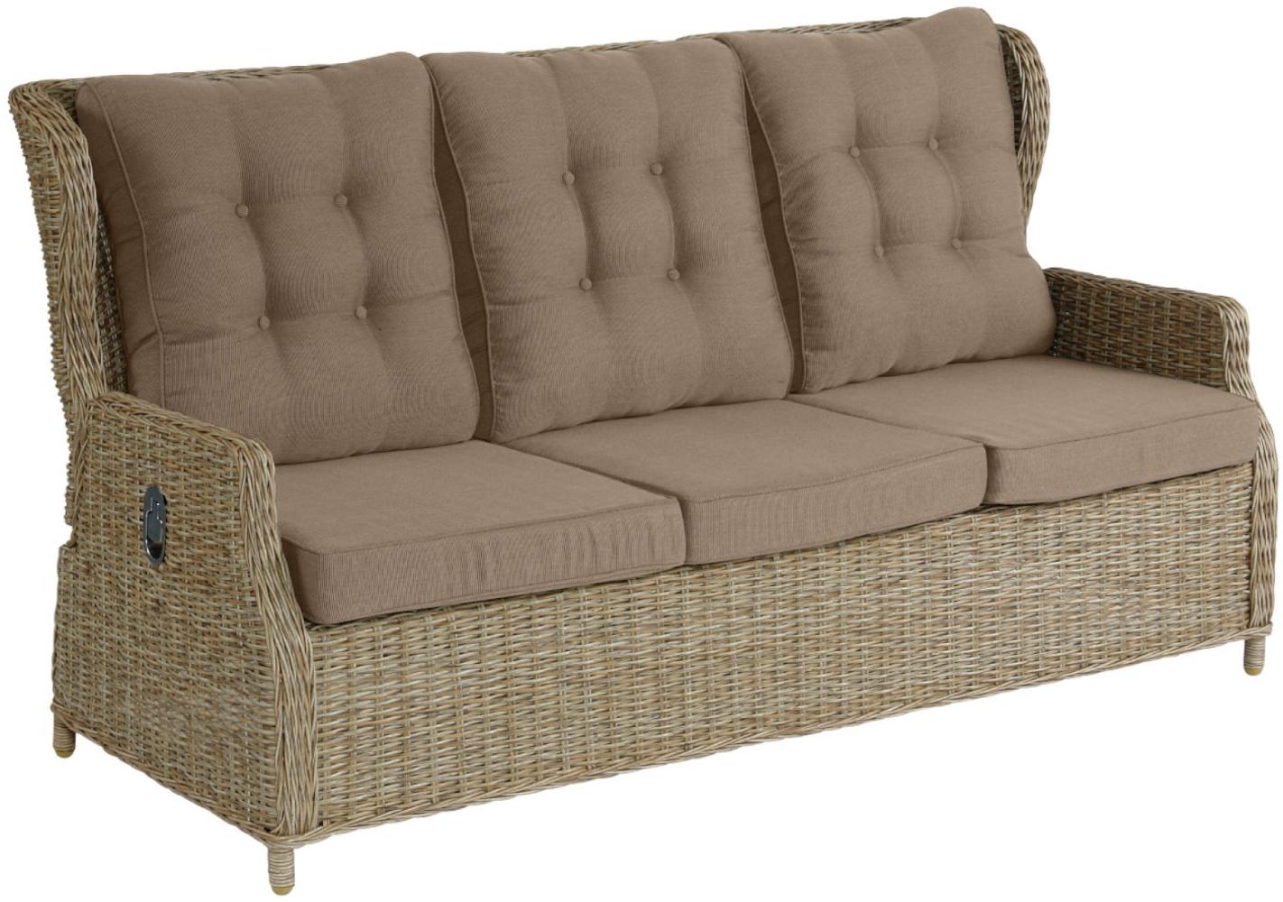 Inko Lounge-Sofa 3-Sitzer Leona Rattanoptik Loungebank 3 Farben zur Wahl Rattanoptik natur Bild 1