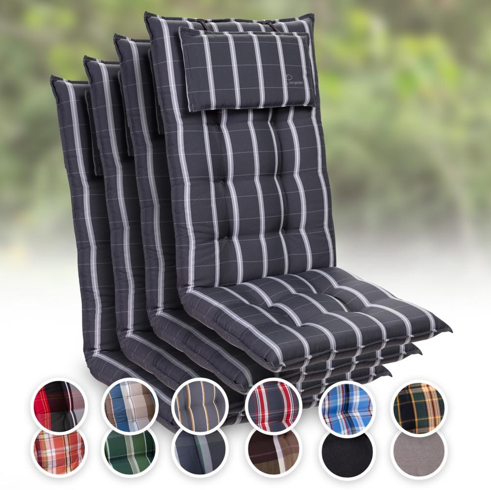 Sylt Polsterauflage Sesselauflage Kopfkissen Polyester 50 x 120 x 9 cm Grau / Hellgrau Bild 1