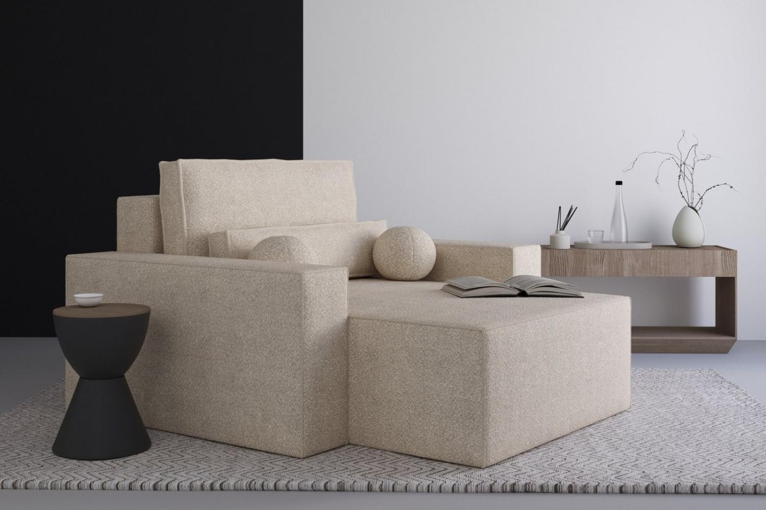 MOEBLO Chaiselongue Denver aus Bouclé, Elegante und Bequeme Chaiselongue für Ihr Wohnzimmer, Liege, Chaiselongue aus Bouclé - Hochwertige Materialien, Modernes Design und Ultimativer Komfort Bild 1