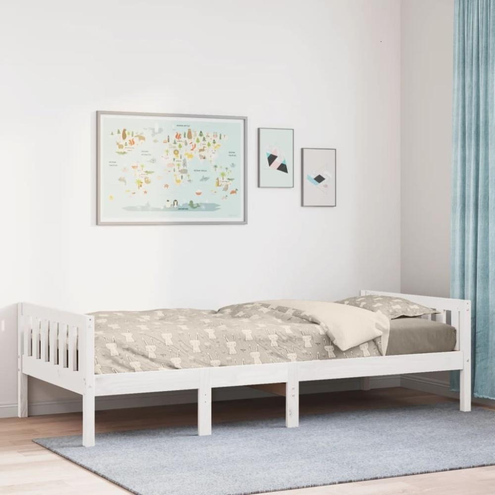 vidaXL Kinderbett ohne Matratze Weiß 80x200 cm Massivholz Kiefer 855025 Bild 1