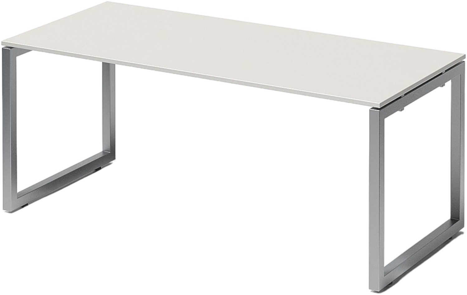 Bisley Cito Schreibtisch 180x80 cm, Tischplatte in grau, O-Gestell in Silber - Bürotisch & Computertisch, PC Tisch für's Büro, Arbeitshöhe: 74 cm, DOF1808-GW-355 Bild 1