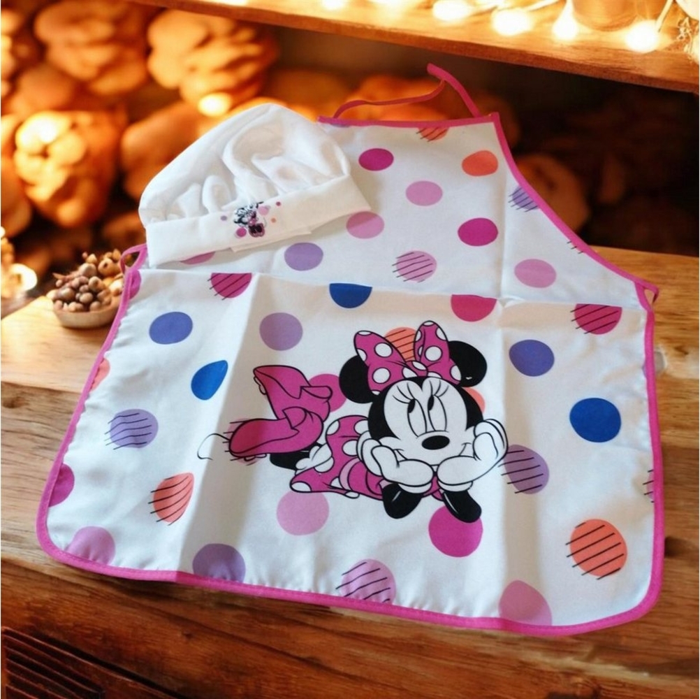 Disney Minnie Mouse Kochschürze Kinderschürze Motiv Minnie Maus, Rosa Bild 1