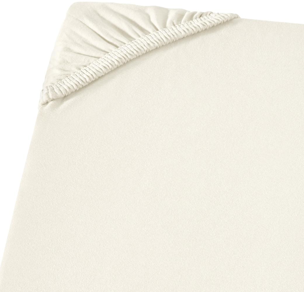 Carpe Sonno Feinjersey Bettlaken aus 100% Baumwolle, Creme, 90-100 x 200 cm Bild 1