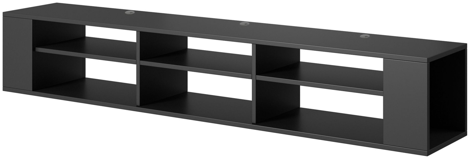Selsey 'Wall' TV-Schrank mit 6 Fächern, Schwarz, 175 cm Bild 1