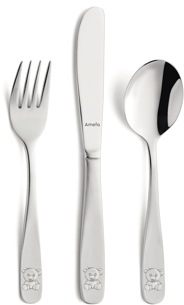 Amefa TEDDY Kinderbesteck Set 3-teilig mattiert Bild 1