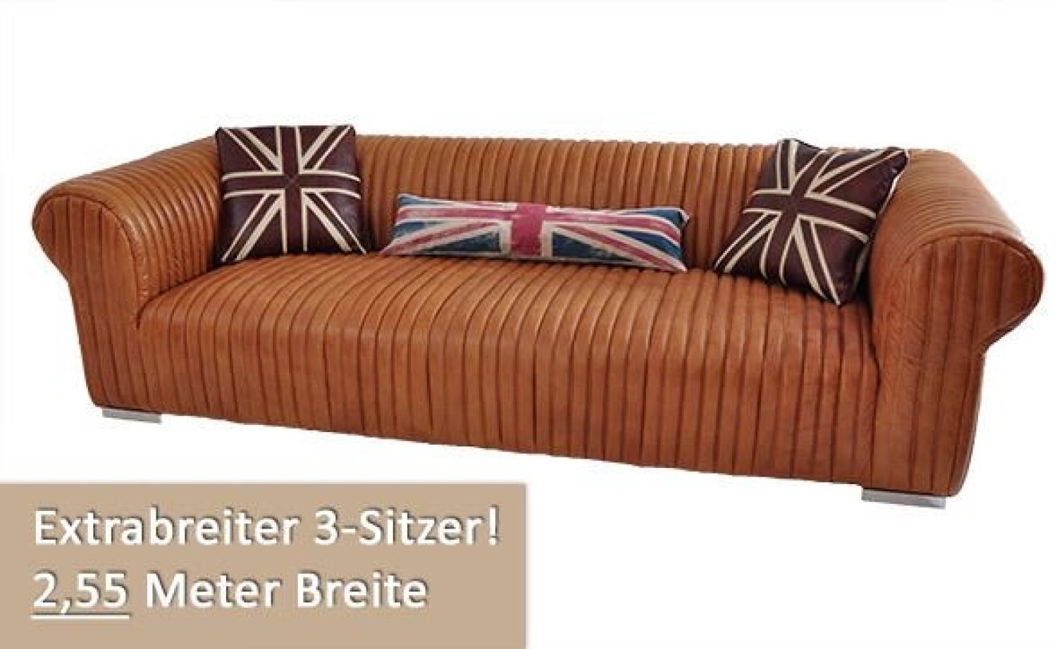 Clubsofa Columbia 3-Sitzer Vintage-Leder Columbia-Brown Bild 1