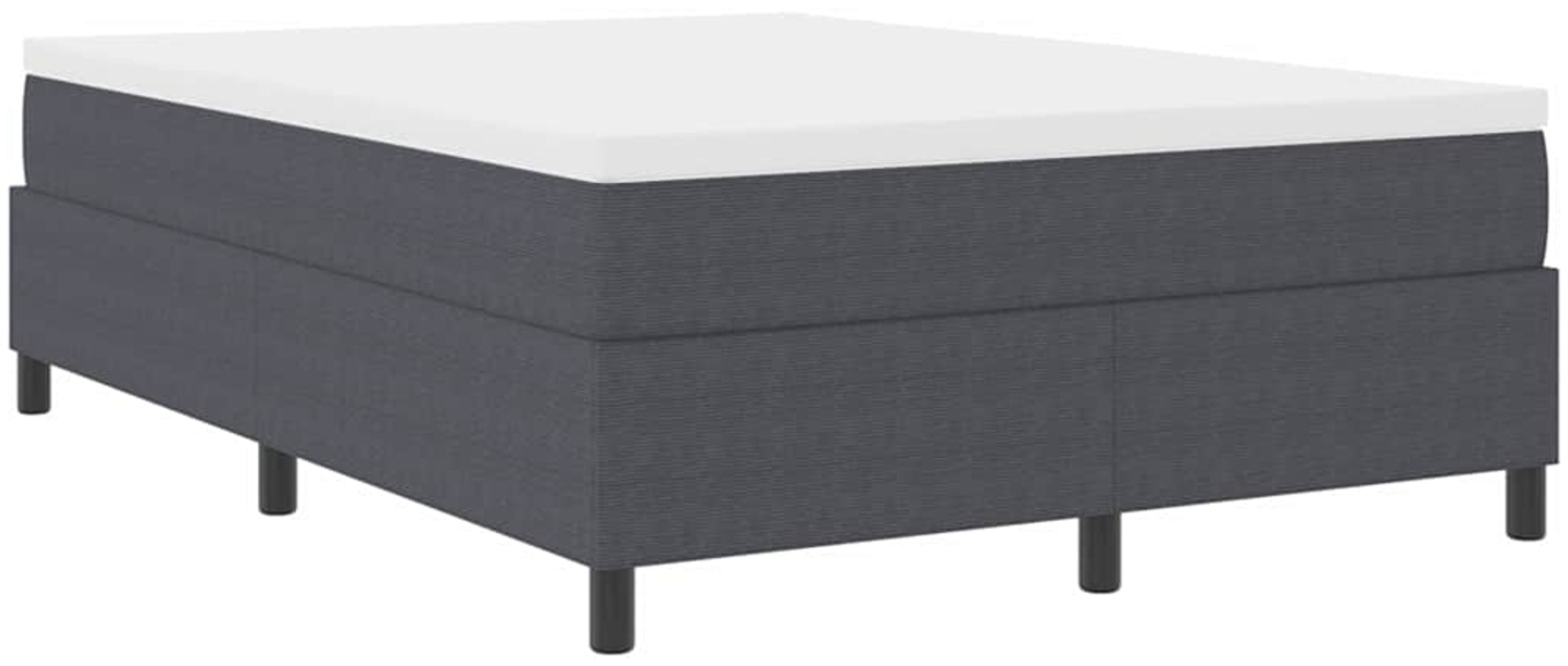 vidaXL Boxspringbett Dunkelgrau und Weiß 203 x 140 x 60 cm Cordstoff 3337468 Bild 1
