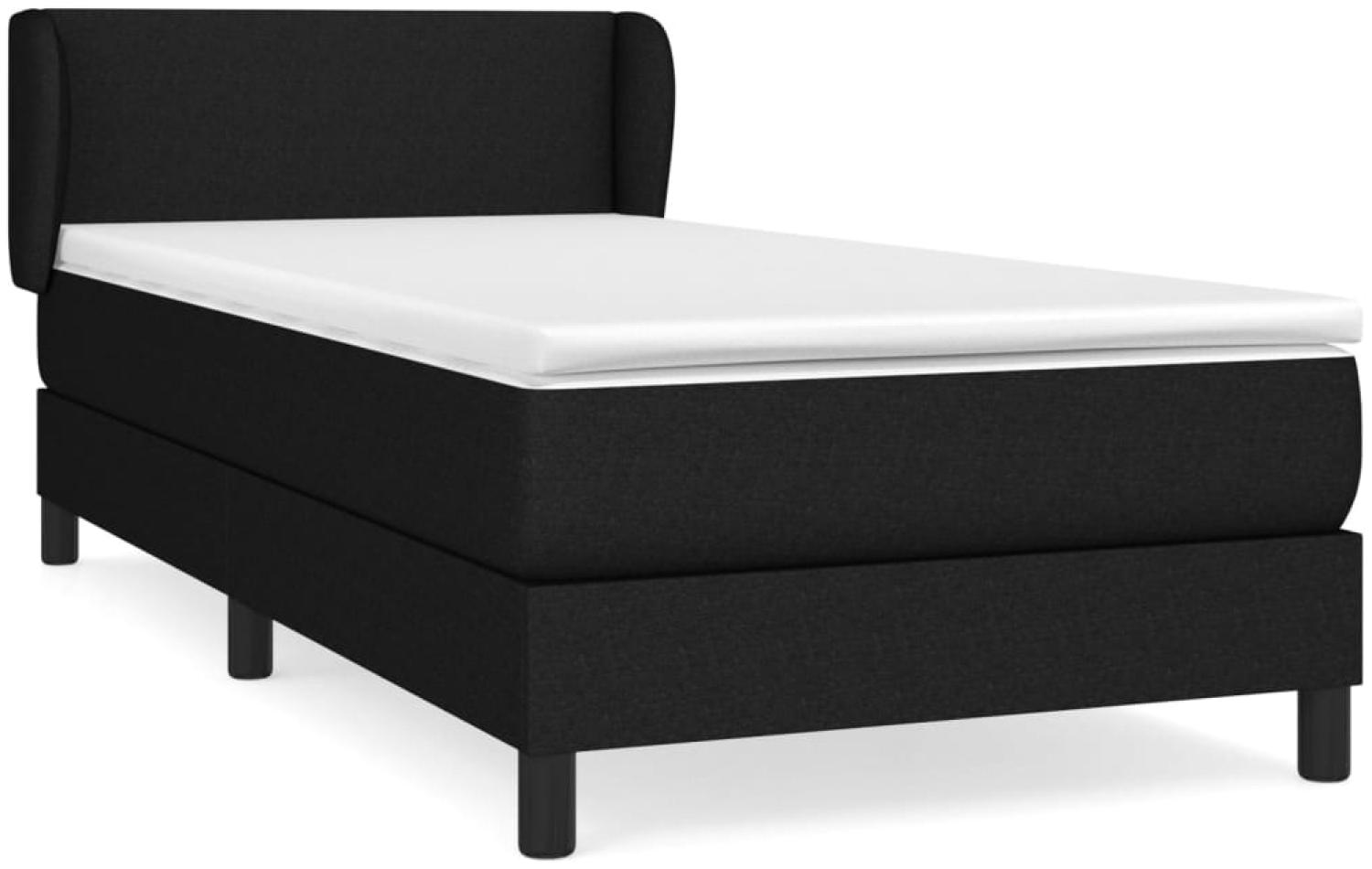 vidaXL Boxspringbett mit Matratze Schwarz 90x190 cm Stoff 3126047 Bild 1