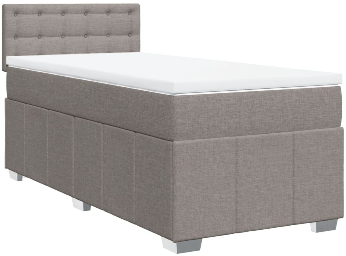 vidaXL Boxspringbett mit Matratze Taupe 80x200 cm Stoff 3286913 Bild 1