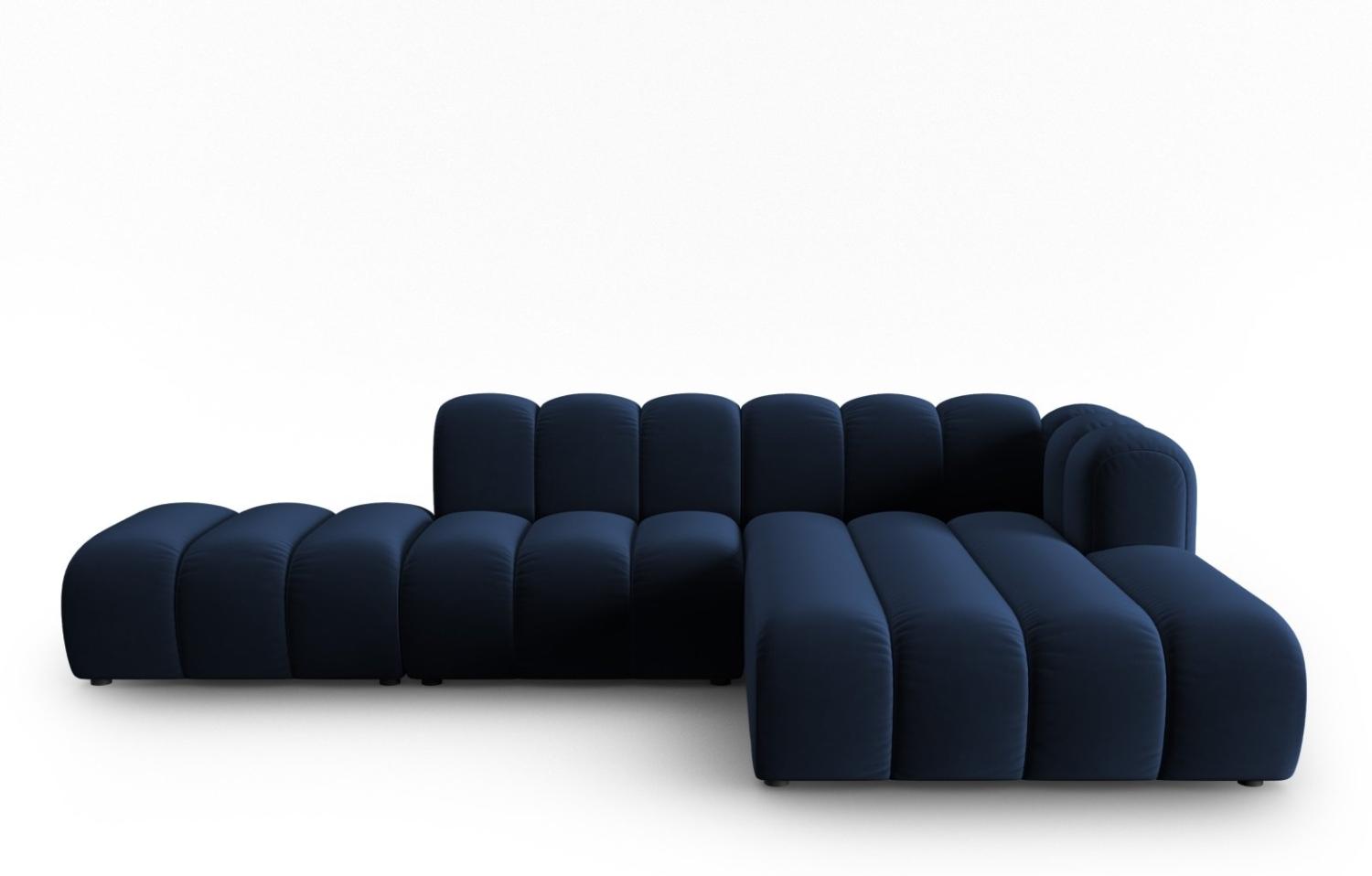 Micadoni Modulares Ecksofa offen Lupine 5-Sitzer Rechts Samtstoff Königsblau Bild 1