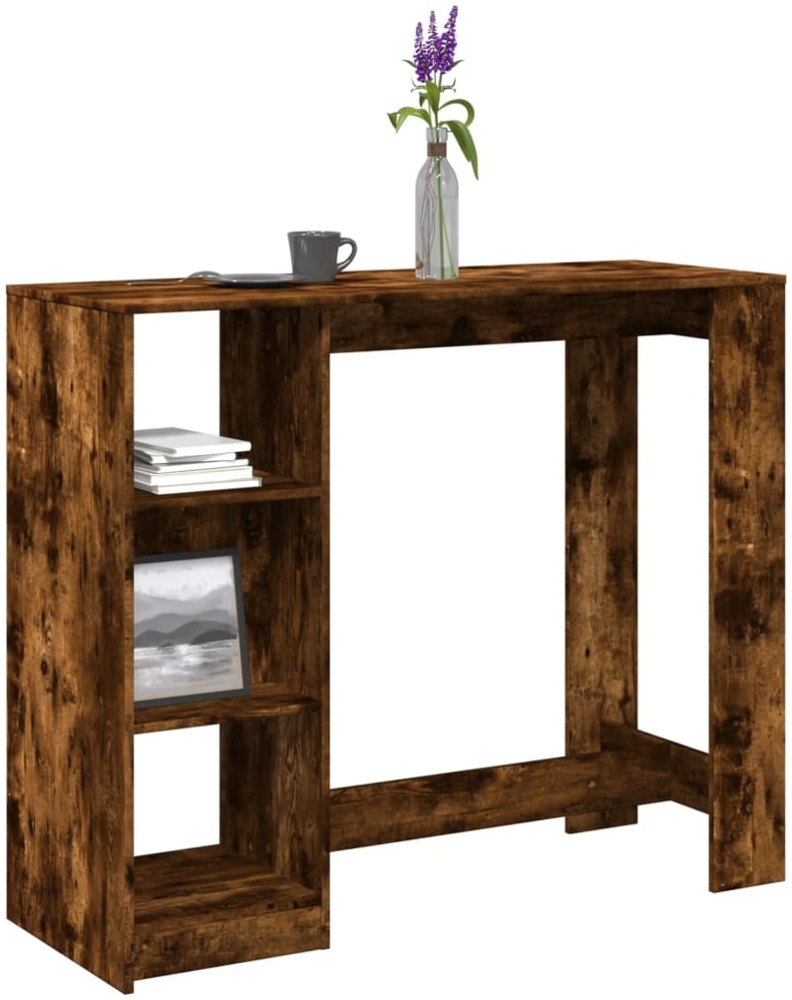 vidaXL Bartisch mit Regal Räuchereiche 124x46x103,5 cm Holzwerkstoff 854395 Bild 1