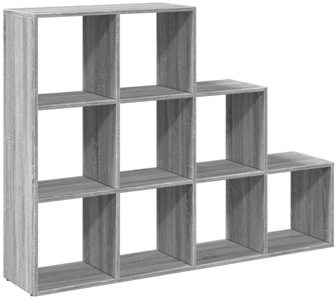 vidaXL Raumteiler-Bücherregal 3 Stufen Grau Sonoma 137,5x29x103,5 cm 857981 Bild 1