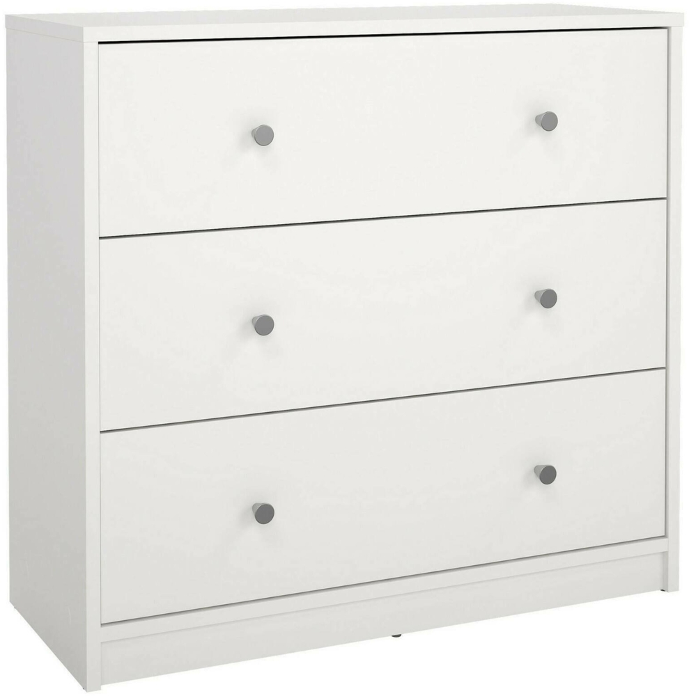 Dmora Kommode Alert, Mehrzweckkommode, Schlafzimmerkommode, Schrank mit Schubladen, 72x30 h68 cm, Weiß Bild 1