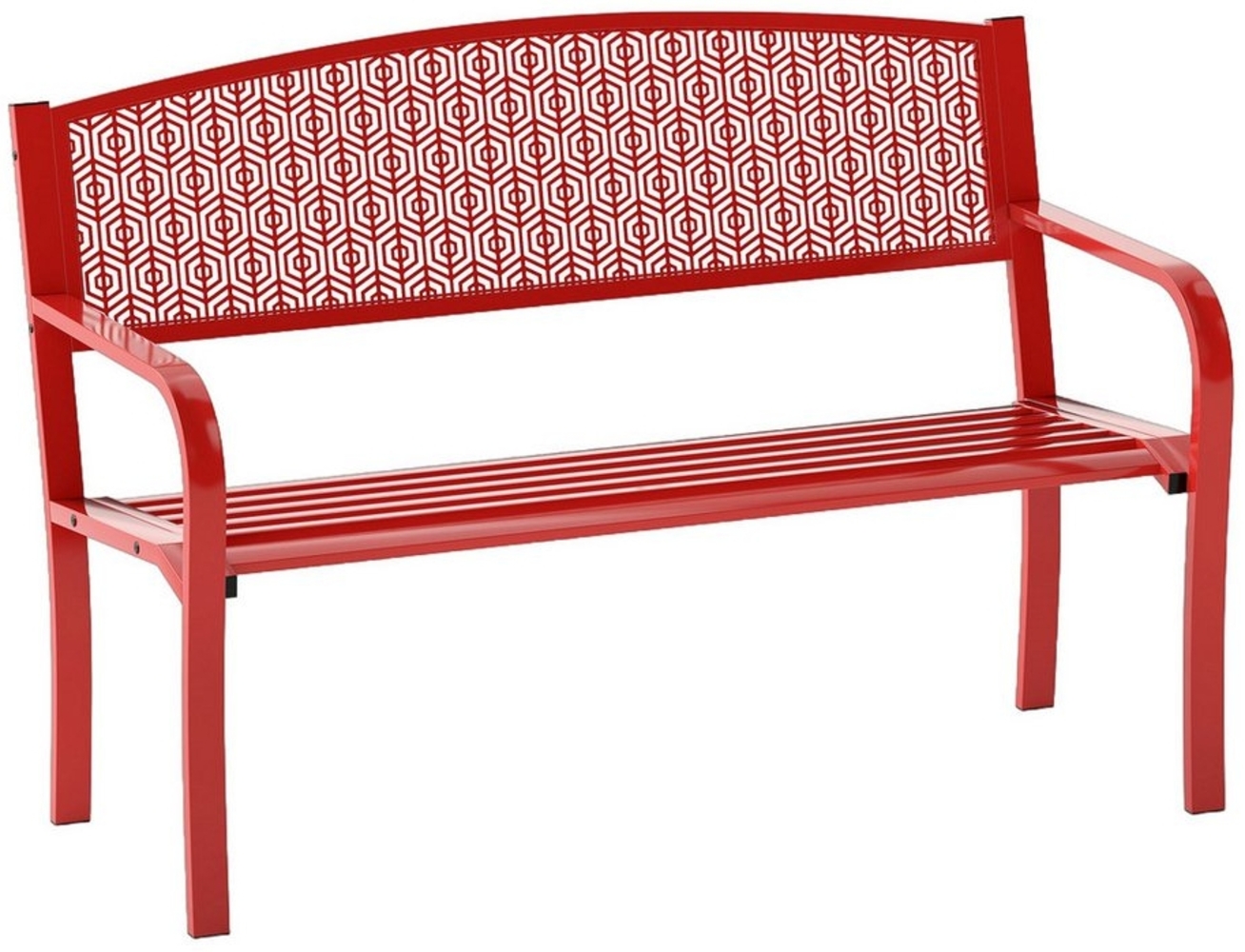 COSTWAY Gartenbank, 128cm Sitzbank für 2-3 Personen, aus Metall, bis 300kg Bild 1