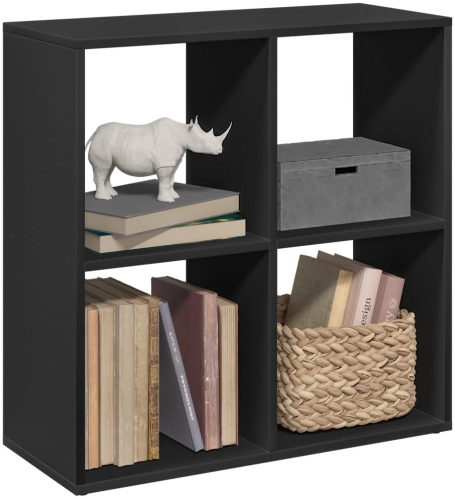 vidaXL Raumteiler-Bücherregal Schwarz 69,5x29x69,5 cm Holzwerkstoff 858004 Bild 1