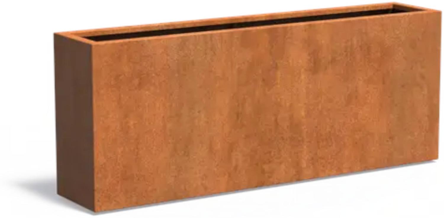 Adezz Pflanzgefäß Carrez Standard Rechteck aus Corten-Stahl Pflanzkübel Größe 200x40x80cm Bild 1