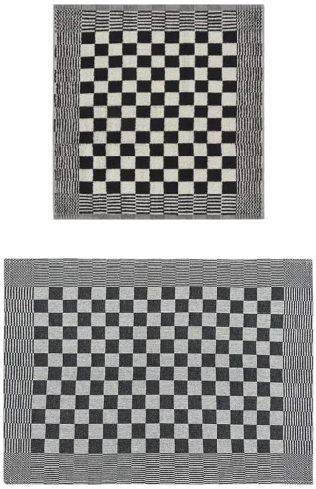 vidaXL 10-tlg. Handtuch-Set Schwarz und Weiß Baumwolle 136291 Bild 1