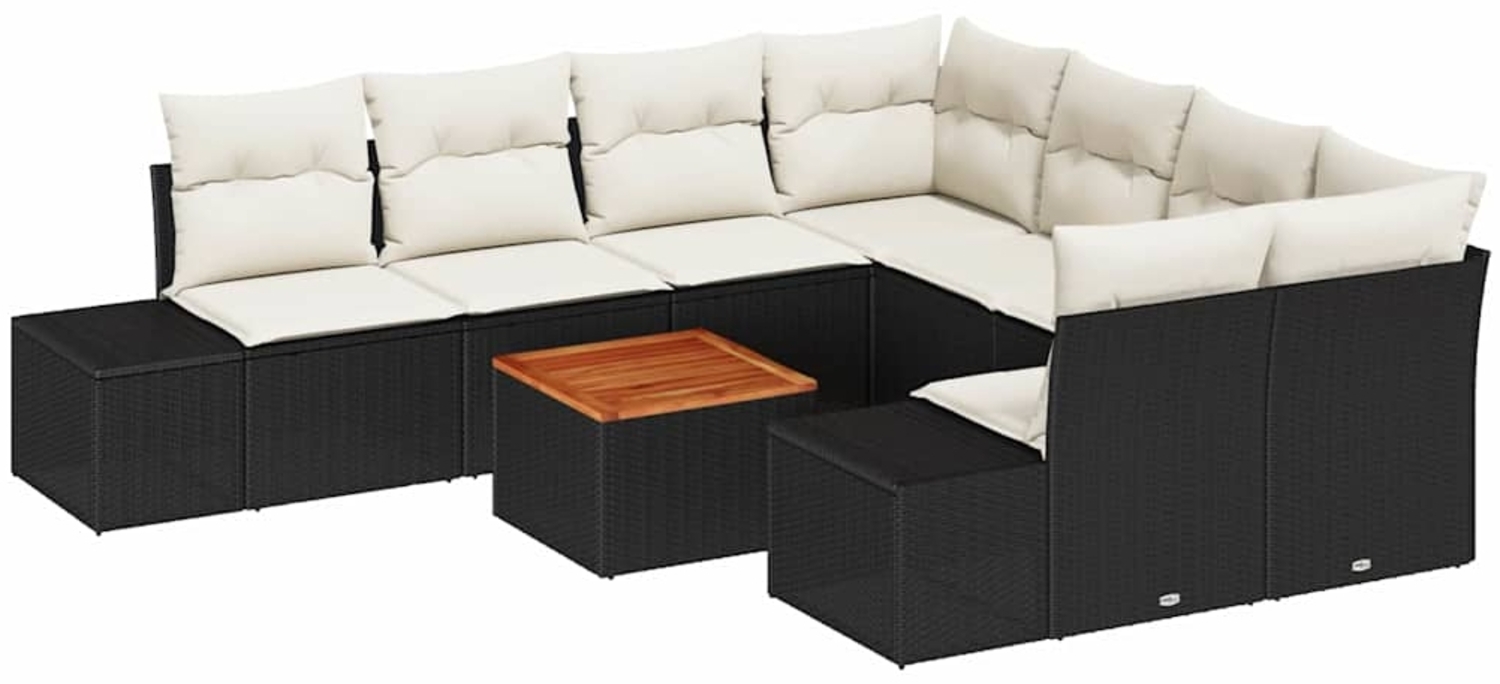 vidaXL Garten-Sofa-Set 9 pcs Schwarz und Weiß 3356605 Bild 1