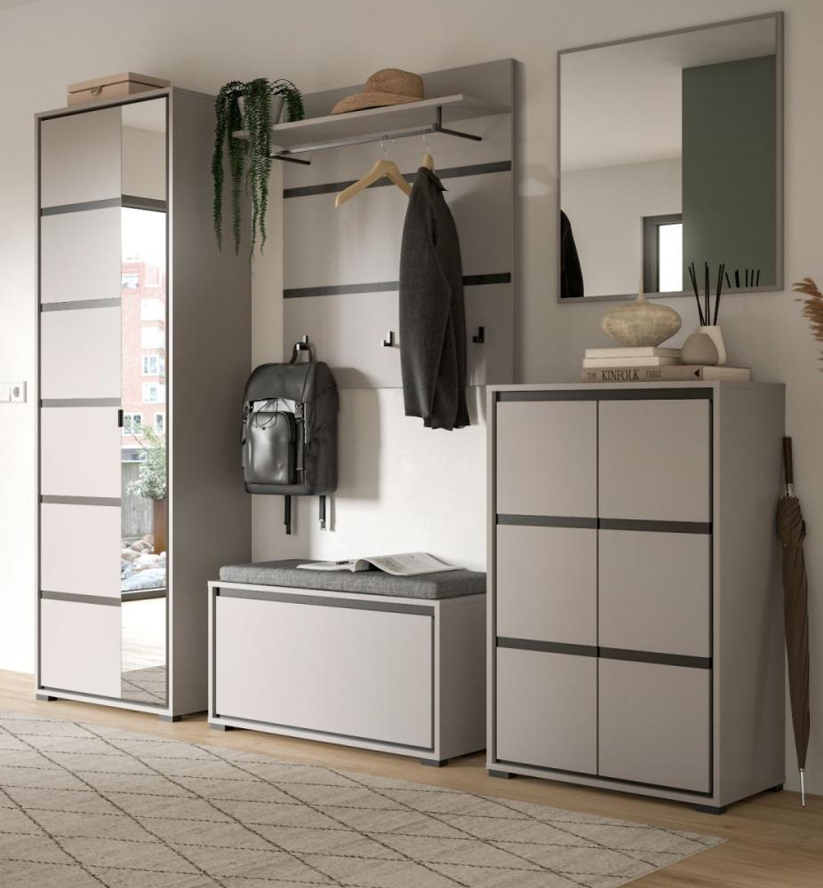 Garderobe Set 5-teilig Malik in grau und schwarz 245 cm Bild 1