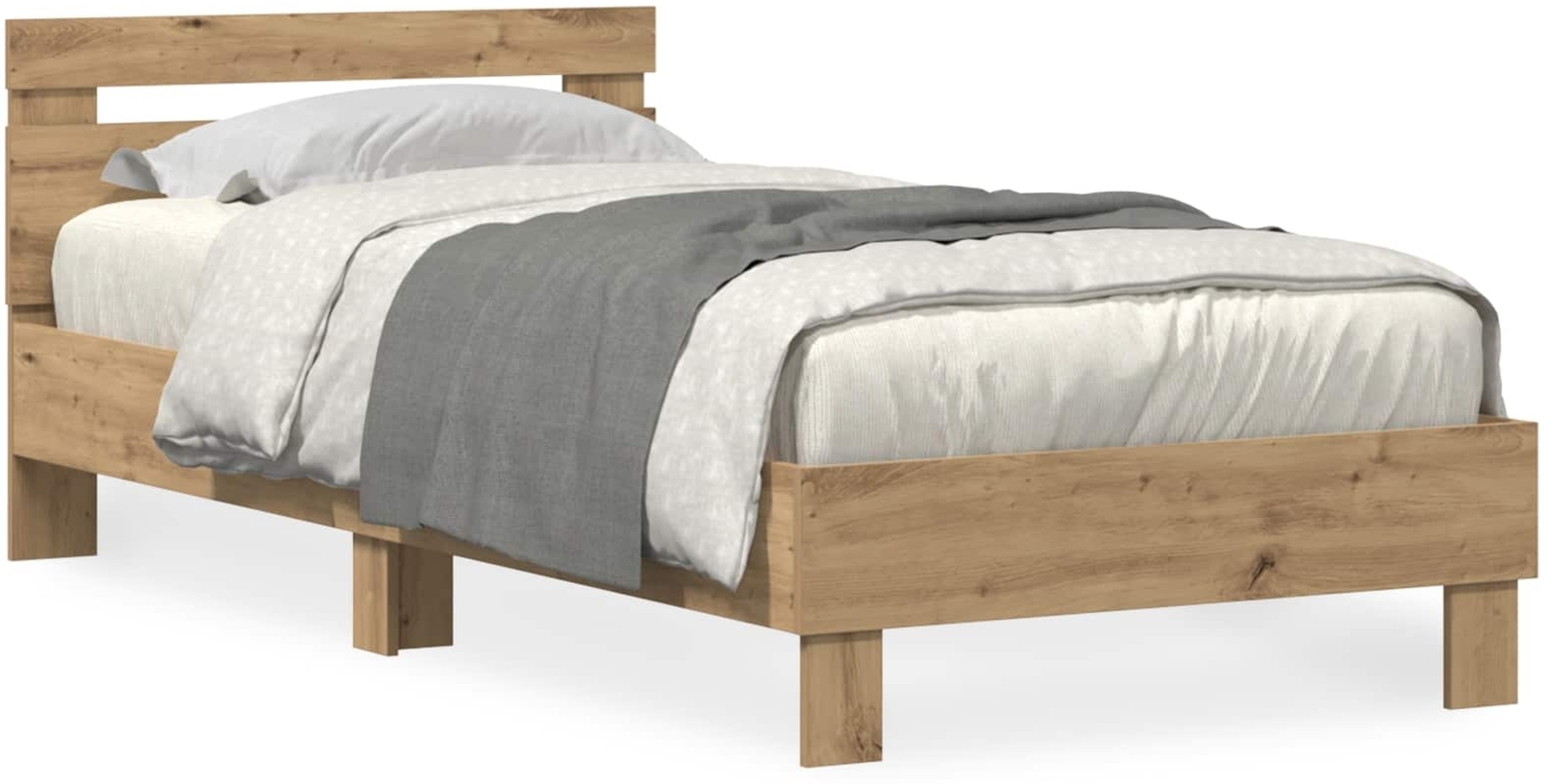vidaXL Bettgestell Eiche handwerklich 100 x 200 cm Holzwerkstoff 863638 Bild 1
