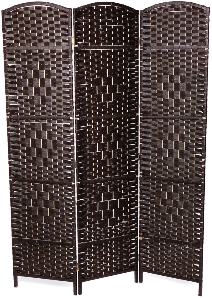 Raumteiler Quinn 3-tlg. 166x121 cm, Rattan-Look dunkelbraun Bild 1