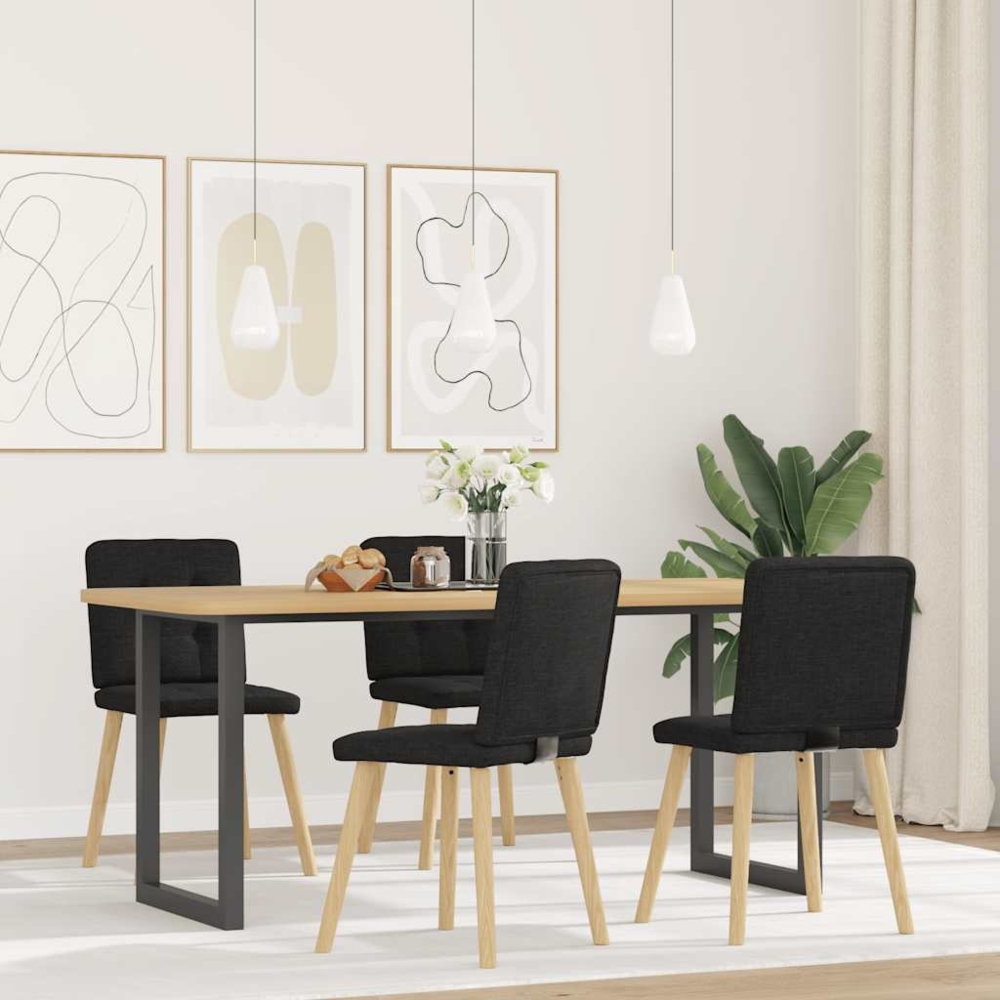 vidaXL Esszimmerstühle 4 Stk. Schwarz Stoff 3315170 Bild 1