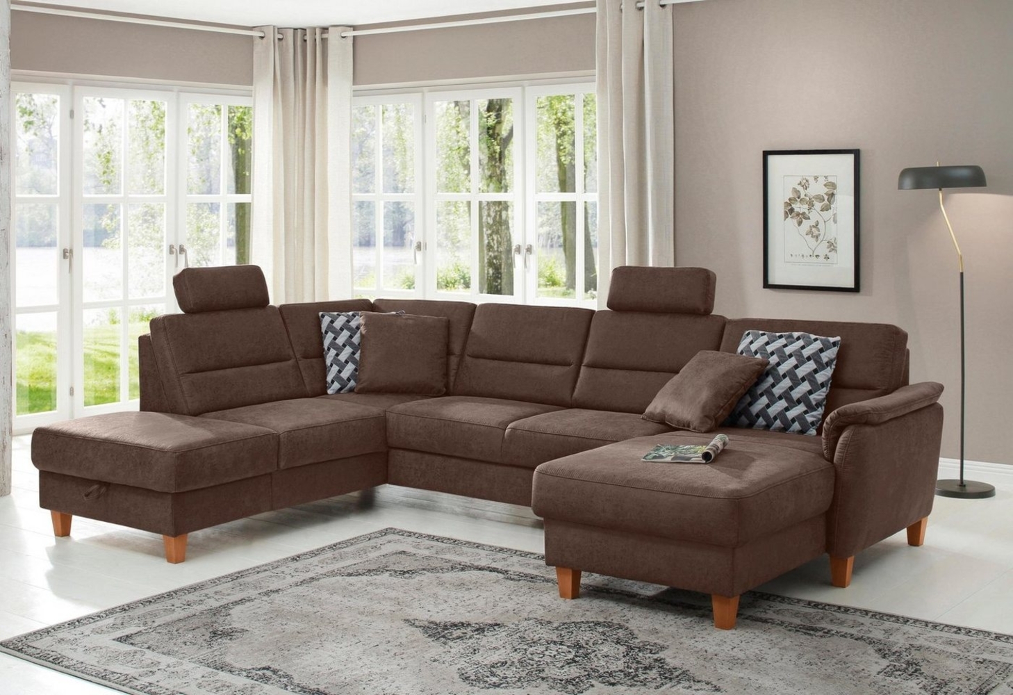 Home affaire Wohnlandschaft Palmera U-Form, Federkern, ohne Stauraum Bild 1