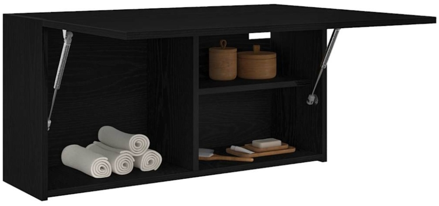 vidaXL Bad-Wandschrank Schwarz 80x25x40 cm Holzwerkstoff 860086 Bild 1