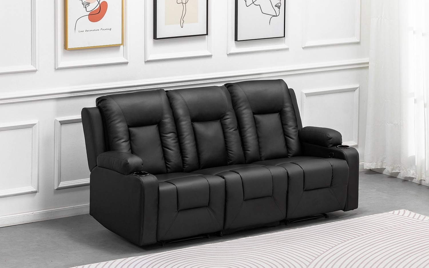 COMHOMA Sofa Relaxsessel Massagesessel Fernsehsessel mit Liegefunktion, Dicke Rückenlehne und Armlehnen, mit Wippfunktion Bild 1