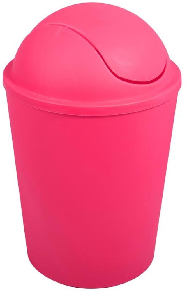 MSV Kosmetikeimer Abfalleimer Schwingdeckeleimer 5,5 Liter Kunststoff Pink Bild 1