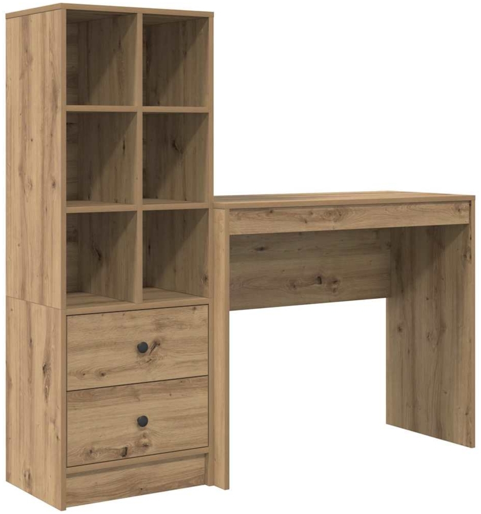 vidaXL Schreibtisch mit Stauraum 2 pcs Artisan-Eiche Holzwerkstoff 3337328 Bild 1