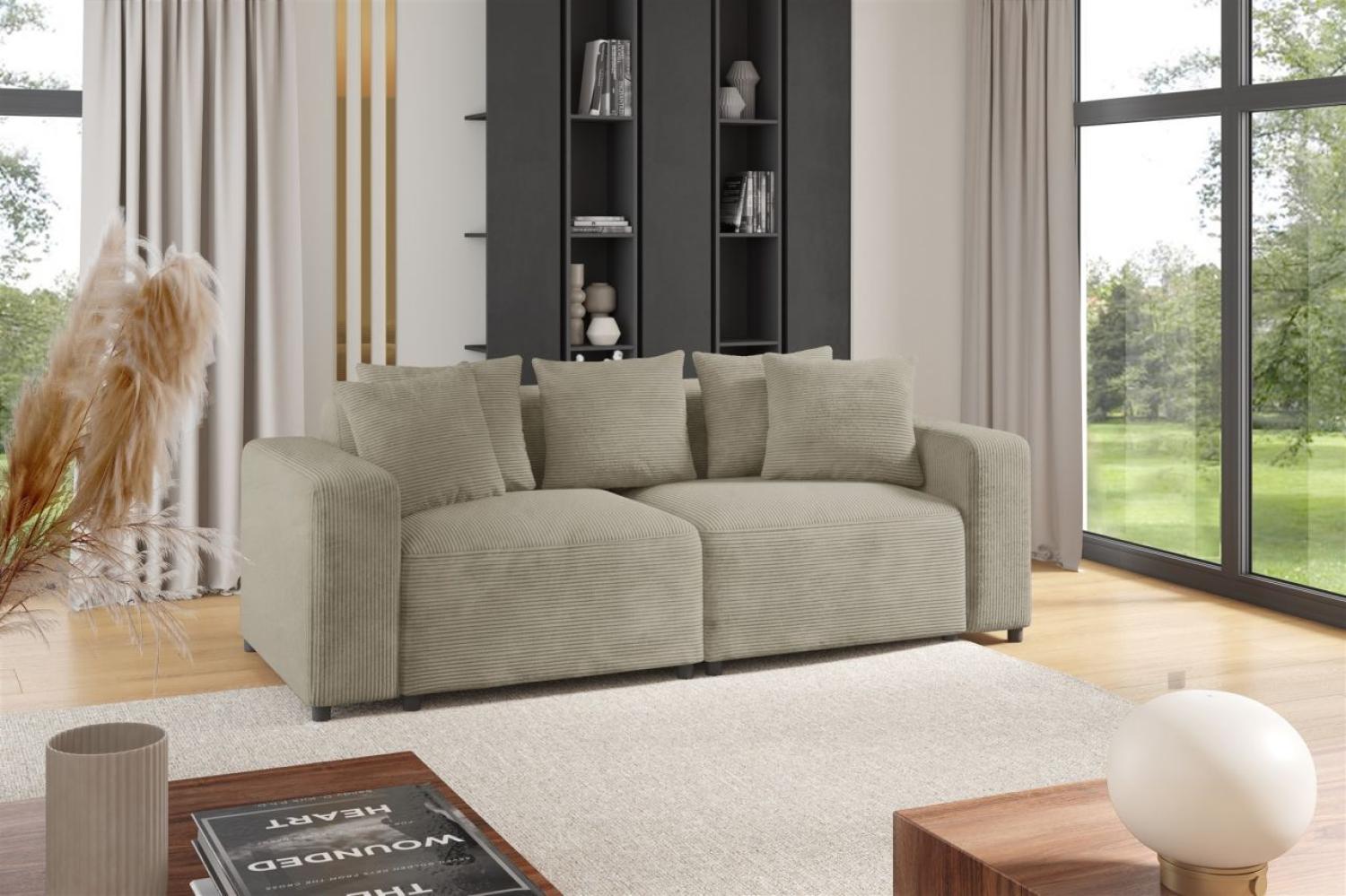 Sofa Designersofa MEGAN 2-Sitzer in Stoff Poso Beige Bild 1