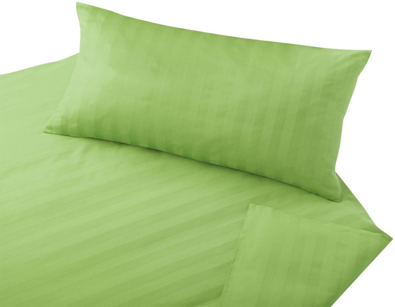 Cotonea Bio Satin-Bettwäsche Lea|135x200 cm + 80x80 cm| limette Bild 1