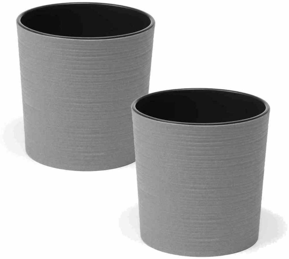 SIENA GARDEN Pflanzgefäß LOCON 2er-Set 25 cm grau Bild 1