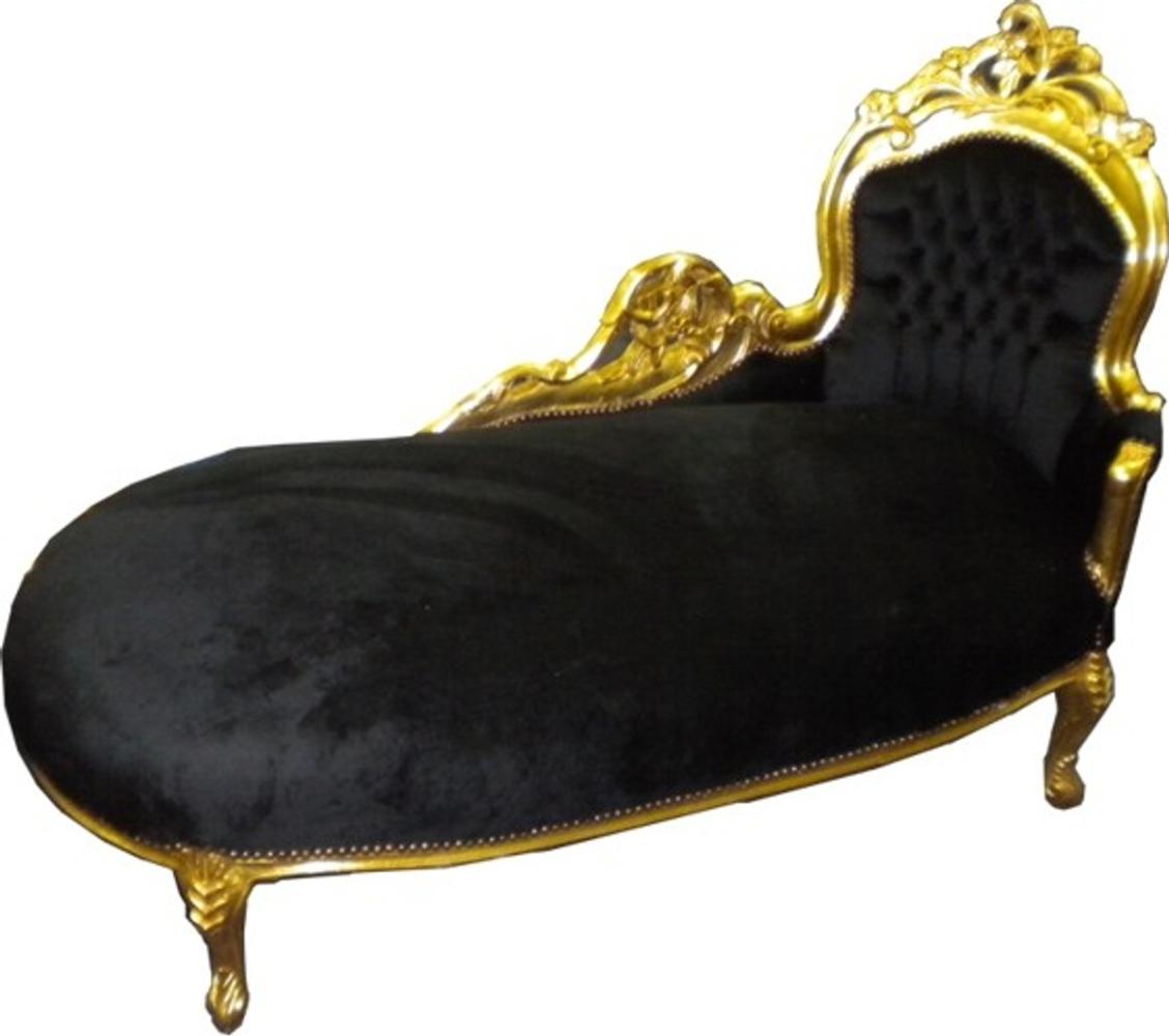 Casa Padrino Barock Chaiselongue "King" Schwarz/Gold - Recamiere Wohnzimmer Liege Möbel Bild 1