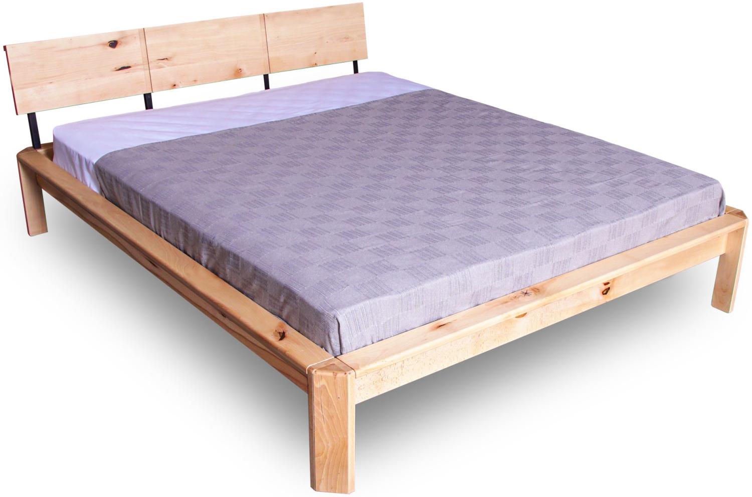 Marior HOME 'LOFT' Doppelbett, 160x200, Buchenholz mit Knoten, Unbehandelt Bild 1