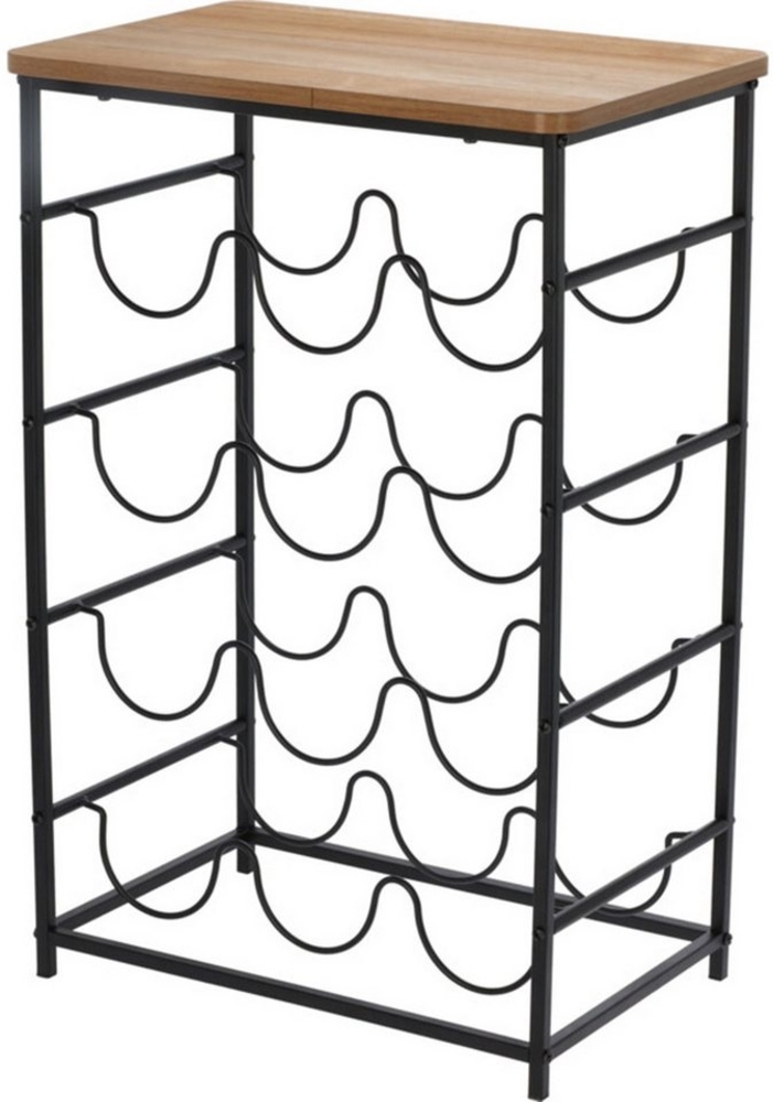 Koopman Weinregal Flaschenregal Weinschrank Flaschenschrank Weinflasche, 1-tlg, für 12 Flaschen, 60x40x26cm, Braune Ablage, Metall, Wohnzimmer Bild 1
