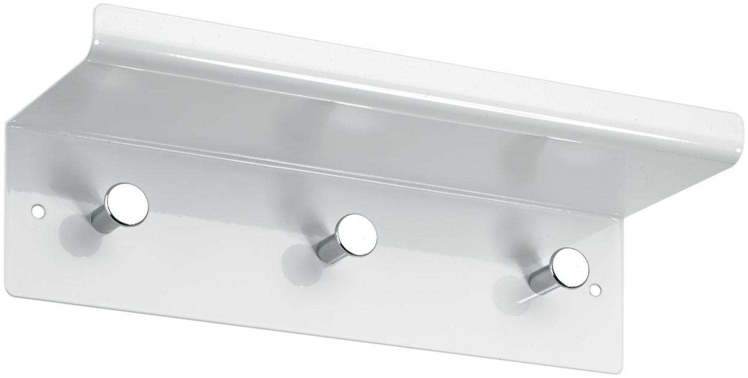Hettich Garderobe mit Ablage 3 Haken 30,0 x 10,0 x 10,0 cm weiß Bild 1