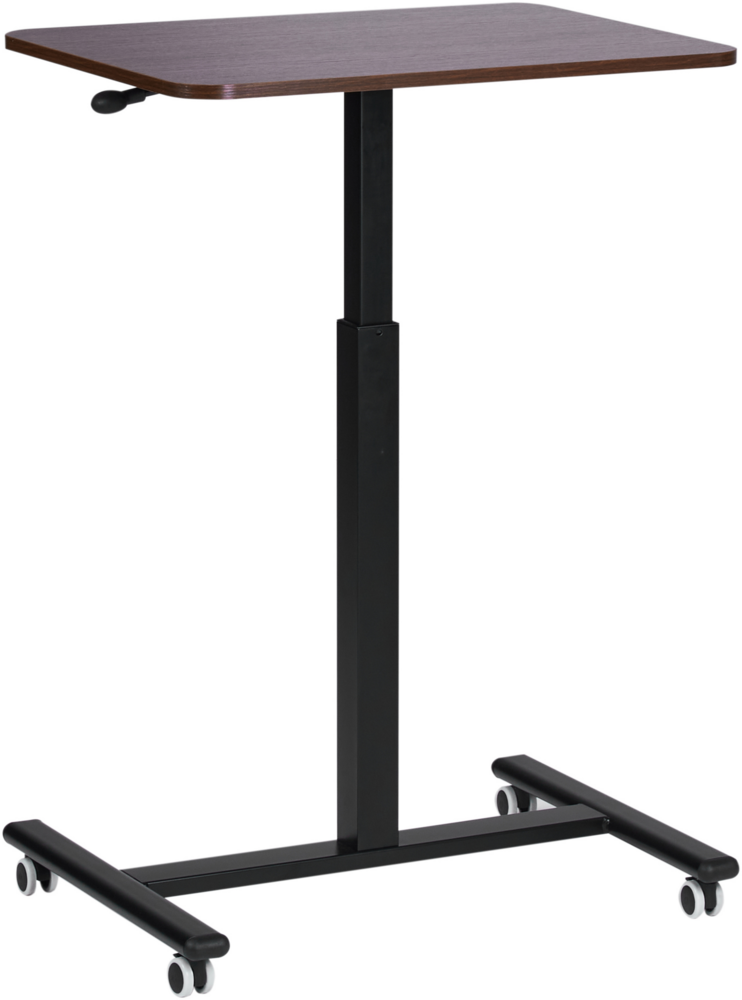 Laptoptisch manuell höhenverstellbar ACADEMIA Dunkelbraun 65 cm 48 cm mit Rädern Bild 1