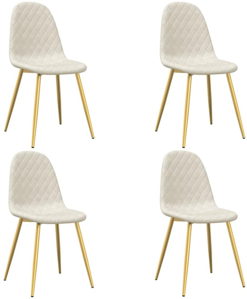 vidaXL Esszimmerstühle 4 Stk. Cremeweiß Samt 325688 Bild 1