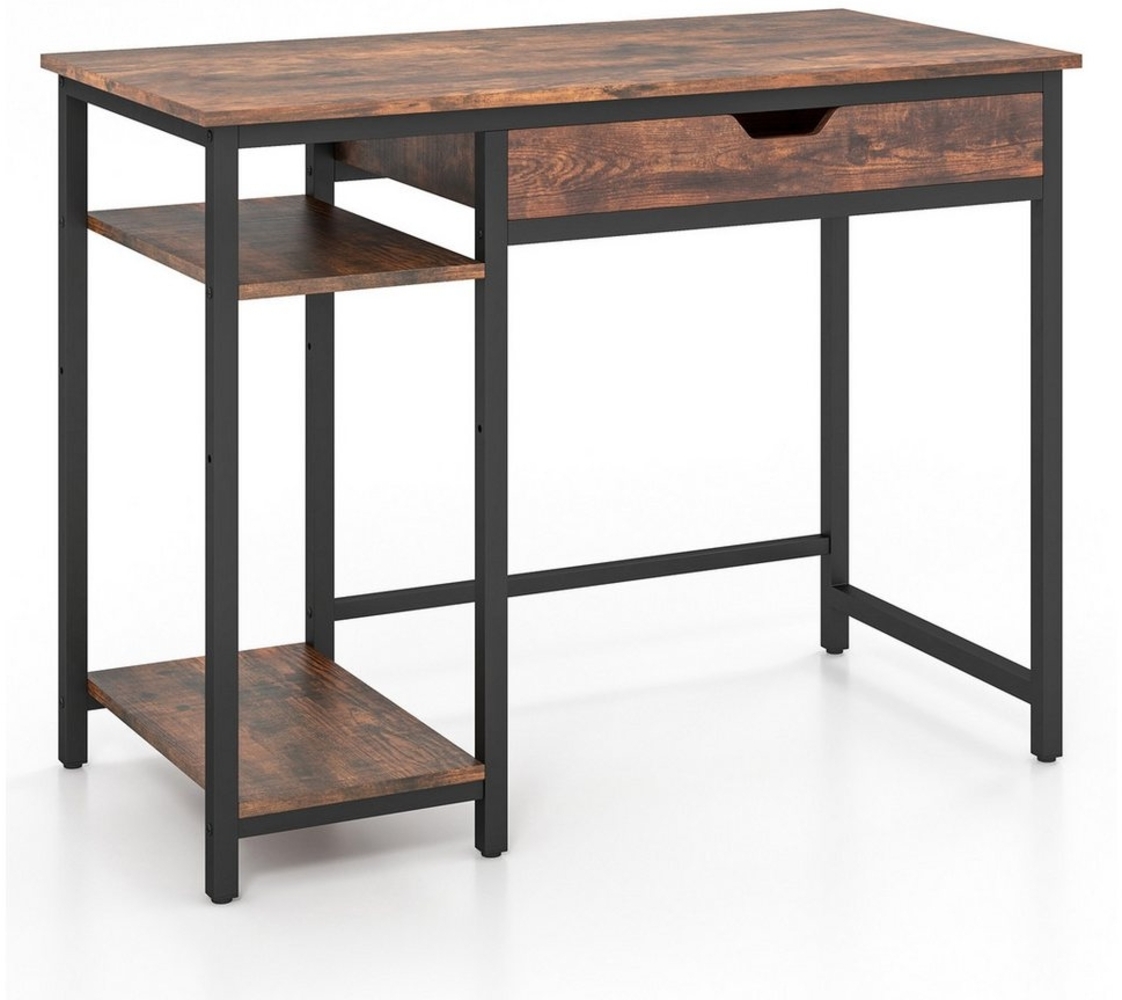 COSTWAY Computertisch, mit Schublade, verstellbarem Regal & Kopfhörerhaken Bild 1