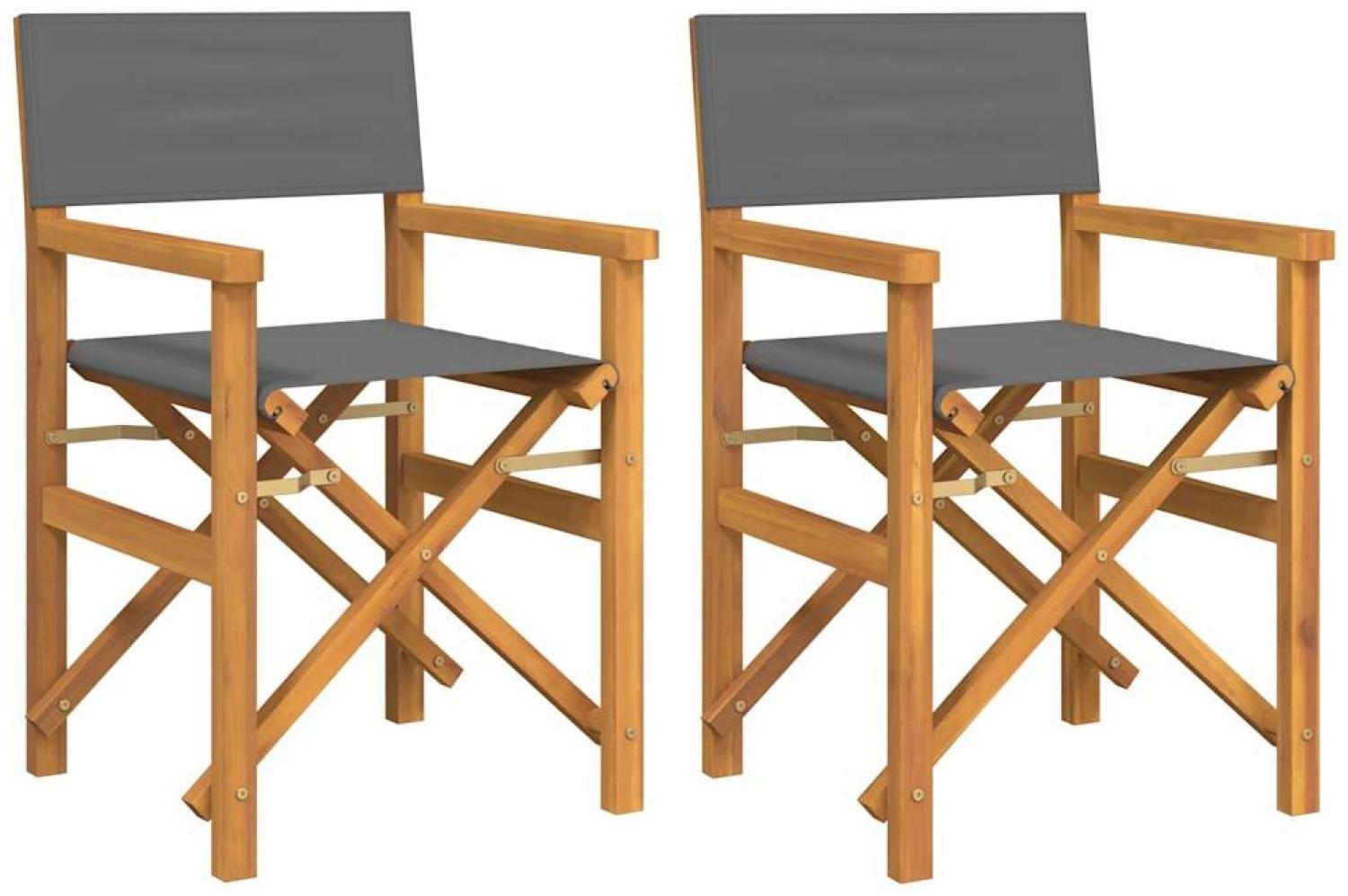 vidaXL Regiestühle 2 Stk. Klappbar Grau Massivholz Teak 4008513 Bild 1