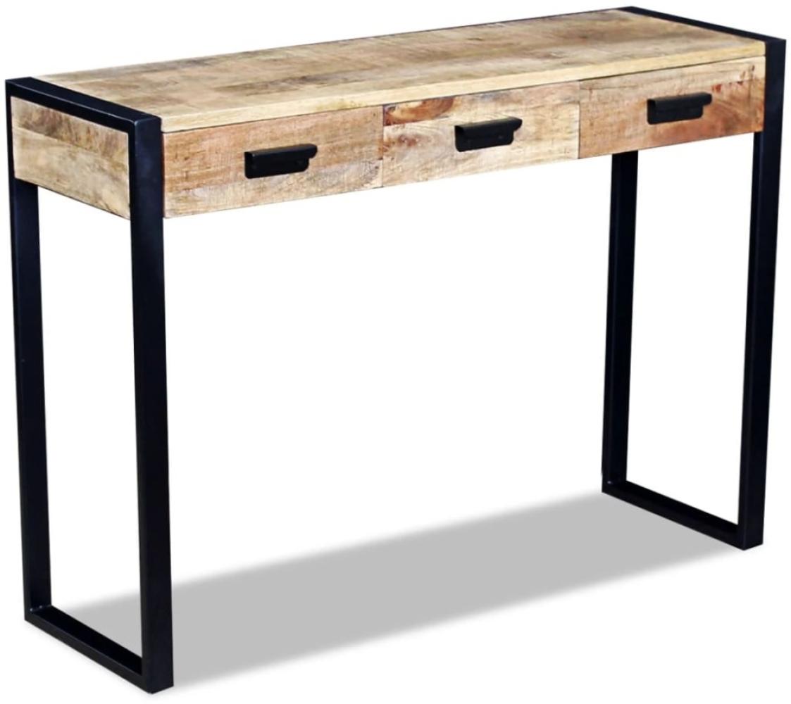 vidaXL Konsolentisch mit 3 Schubladen Mangoholz Massiv 110x35x78 cm 243299 Bild 1