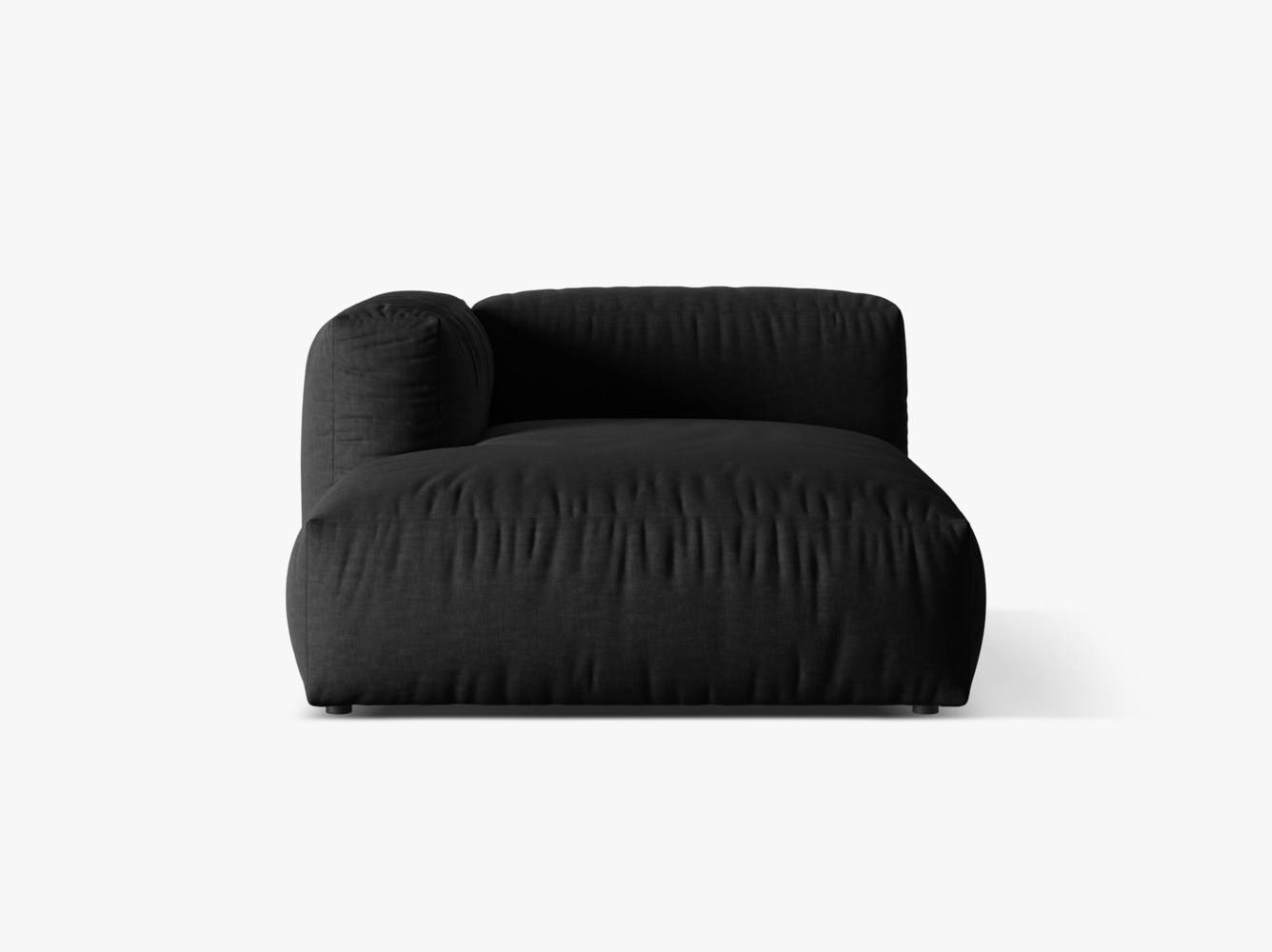 Micadoni Chaise Longue Martina 1-Sitzer Strukturierter Stoff Schwarz Links Bild 1