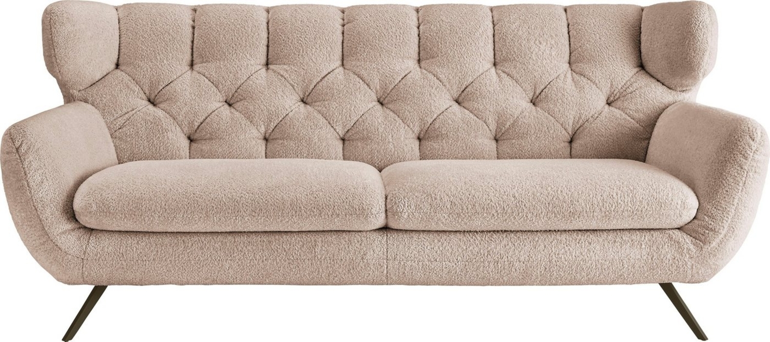 3C Candy 3-Sitzer Beatrice, extravagantes Megasofa, bequem, Küchensofa, mit Rückensteppung im Rautenmuster, Samt Optik, auch in Fellimitat Bild 1