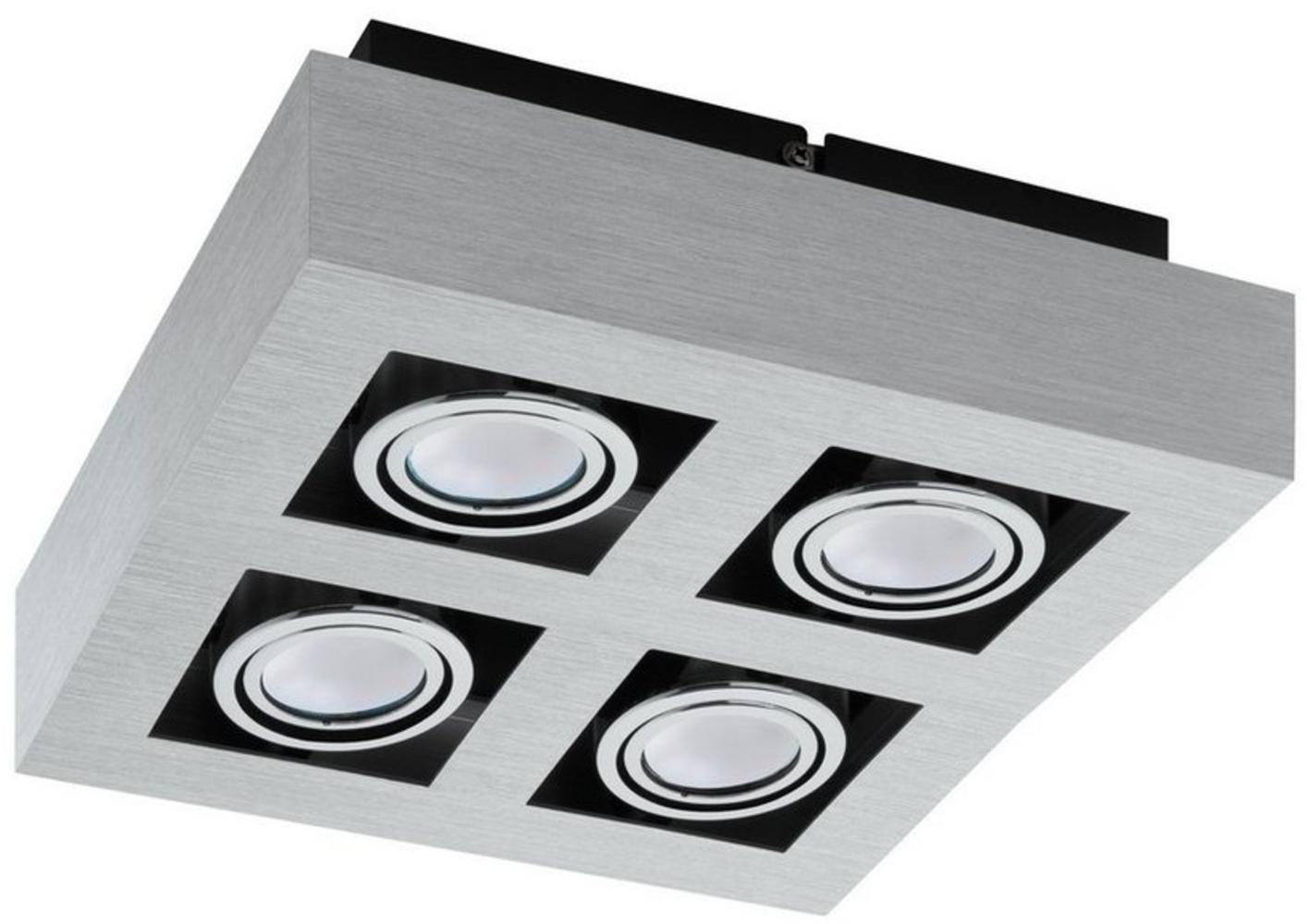 Eglo 91355 Aufbauleuchte LED LOKE 1 alu-gebürstet, chrom, schwarz, GU10 max. 4X5W Bild 1